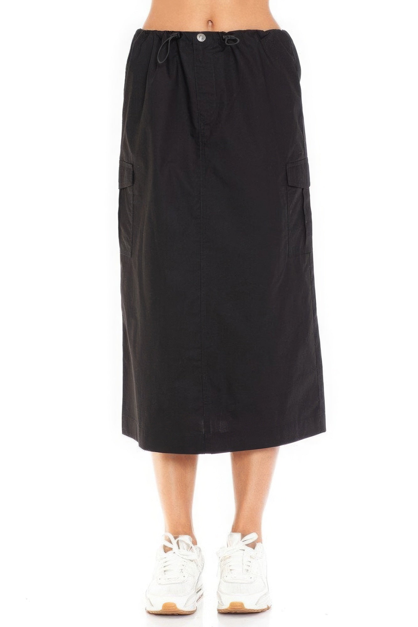 Cargo Skirt With Drawstring Midi Skirt-58447a.S-Select Size: S-Love It Clothing