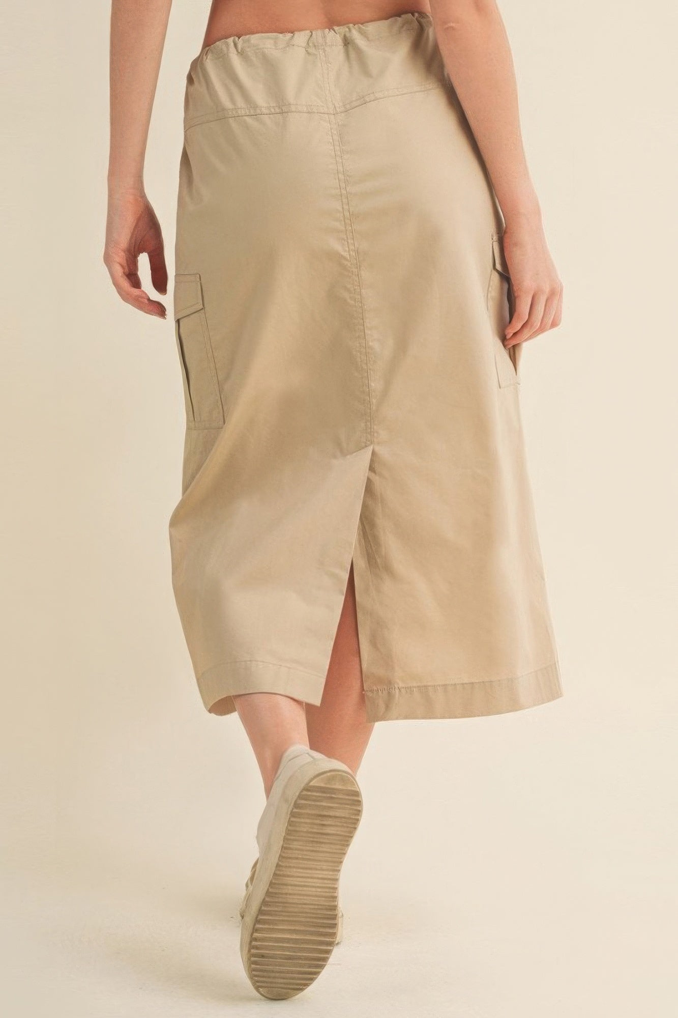 Cargo Skirt With Drawstring Midi Skirt-58447b.S-Select Size: S, M, L-Love It Clothing