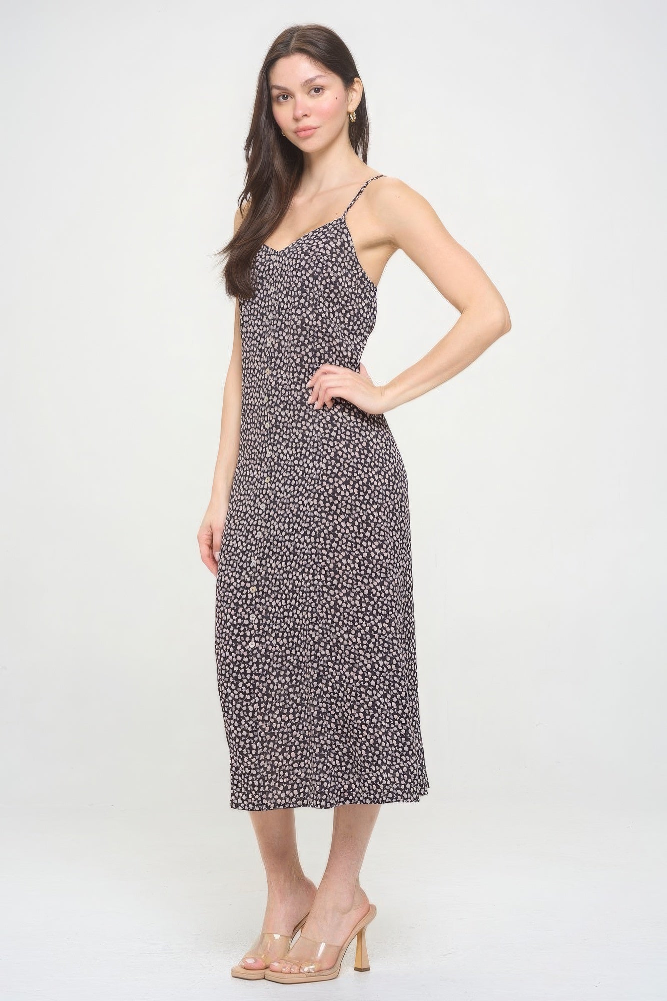 Floral Button Down Tied Back Maxi Dress-58455.S--Love It Clothing