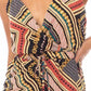 Boarder Print Wrap Drawstring Waist Jumpsuit - Love It Clothing