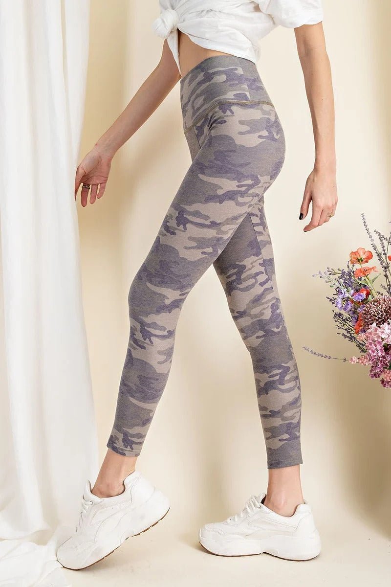 Camouflage Printed Rayon Spandex Leggings - Love It Clothing