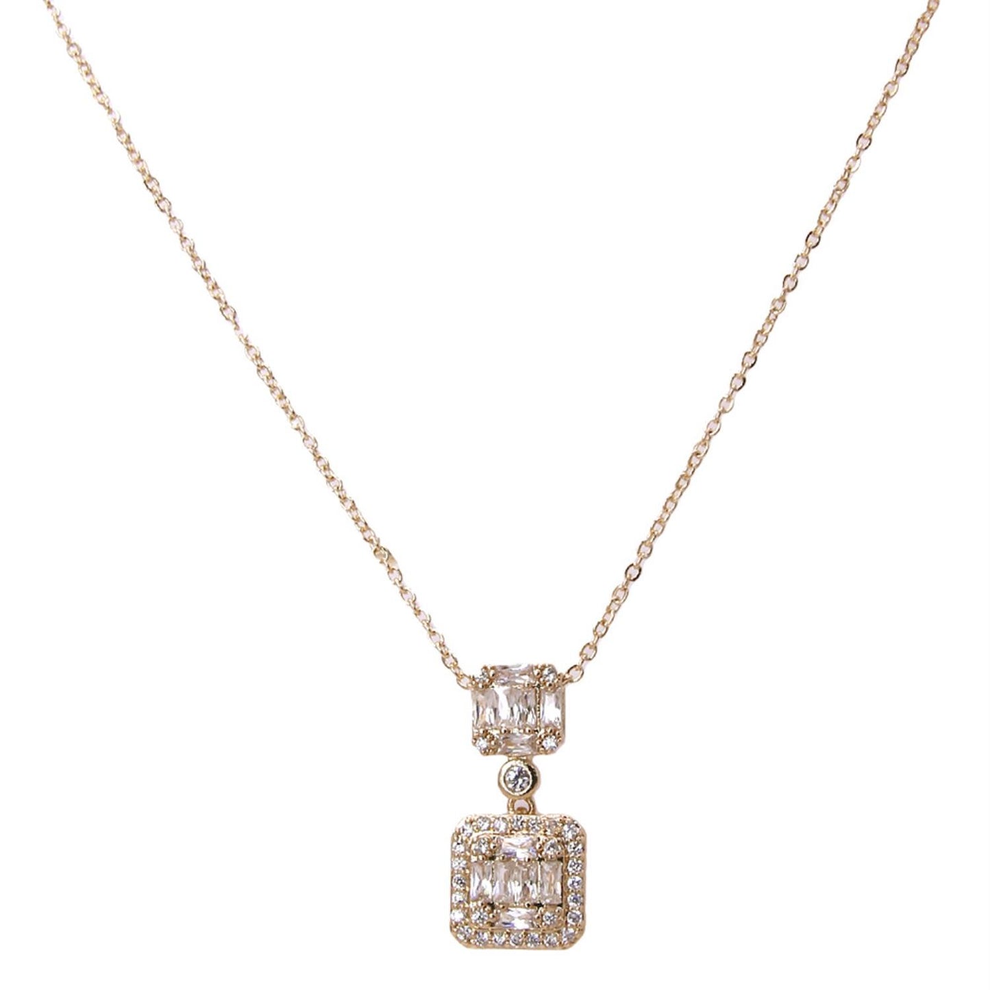 Double Square Necklace-57716.CRR--Love It Clothing