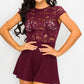 Floral Sheer Lace Combo Romper - Love It Clothing