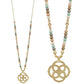 Flower Geometric Pendant Wood Bead Necklace - Love It Clothing