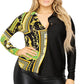 Plus long sleeve gold chain printed shirt - Love It Clothing