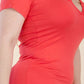Plus Size Split Neck Bodycon Midi Dress - Love It Clothing