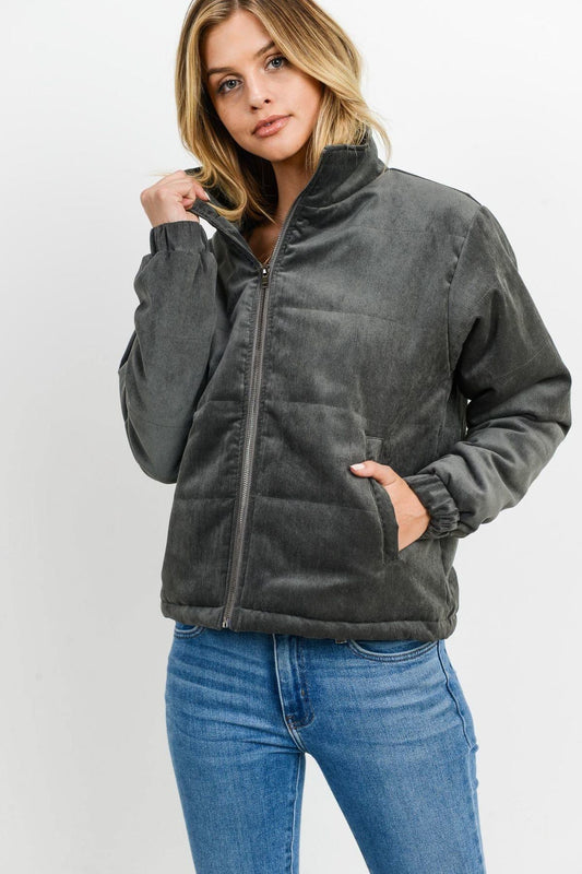 Puffy Long Sleeves Jacket-52311a.S--Love It Clothing