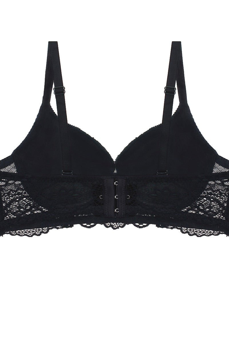 Push Up Velvet And Lace Bra - Love It Clothing