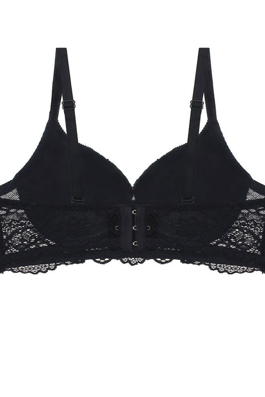 Push Up Velvet And Lace Bra-51722.32B--Love It Clothing