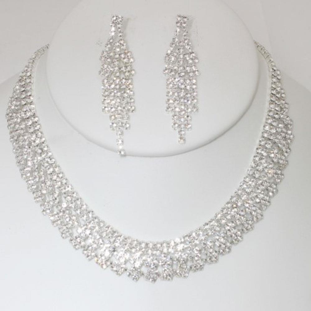 Rhinestone Necklace Earring Set-57646.SCRY--Love It Clothing