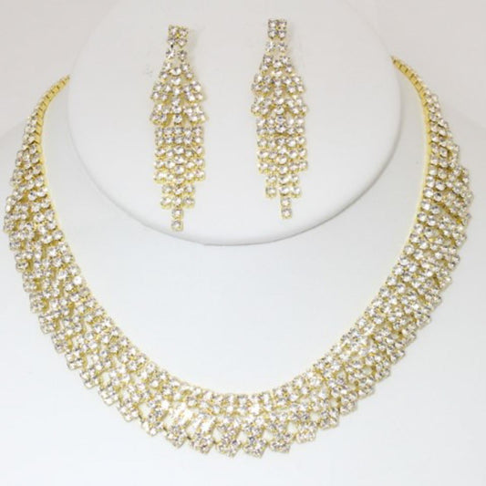 Rhinestone Necklace Earring Set-57646.SCRY--Love It Clothing