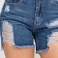 Ripped Five-pocket Mini Denim Shorts - Love It Clothing