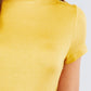 Short Sleeve Mock Neck Rayon Spandex Rib Top - Love It Clothing