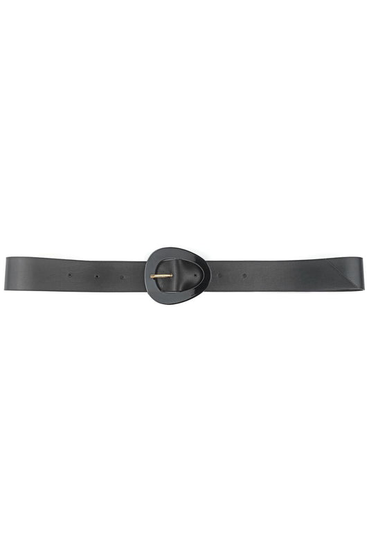 Smooth Oval Buckle Belt-57664.Black--Love It Clothing