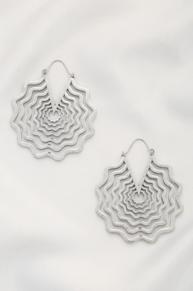 Spider Web Shape Metal Dangle Earring-57577.BSIL--Love It Clothing